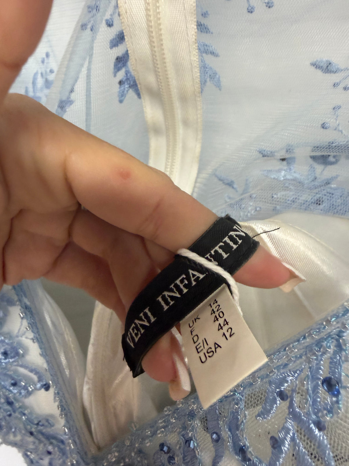 Preloved Veni Infantino Dress Size 14 Blue