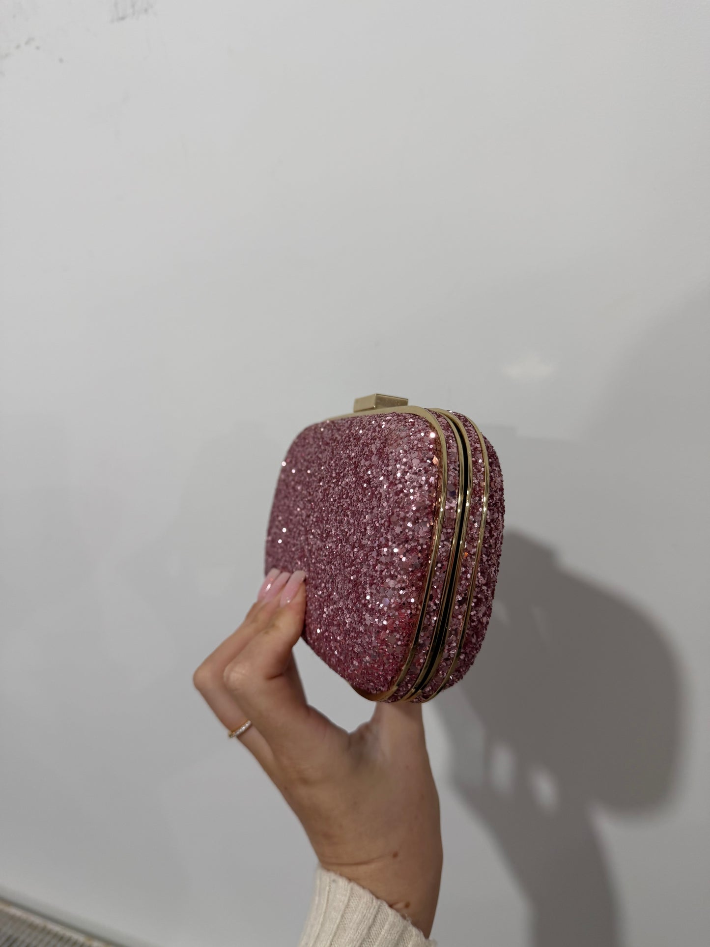 Pink Glitter Anya Hindmarch Clutch Bag, worn by The Princess of Wales