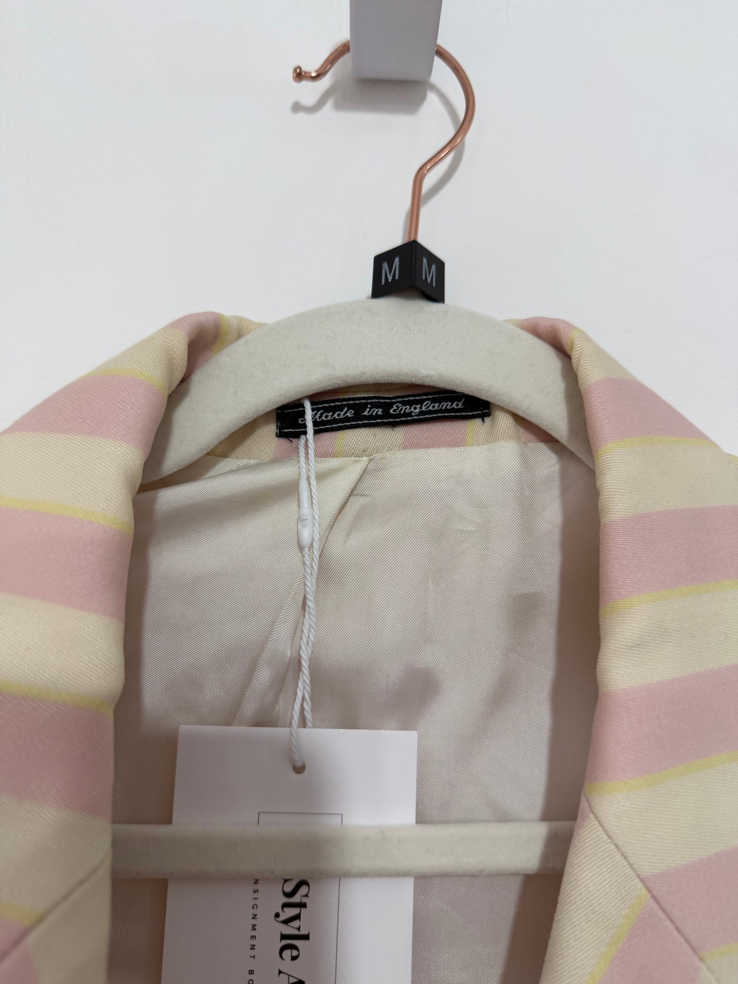 Pre-owned, Stripey Pink and Cream Austin Reed Blazer, Size 12