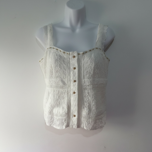 Preloved White Nekane Top, M