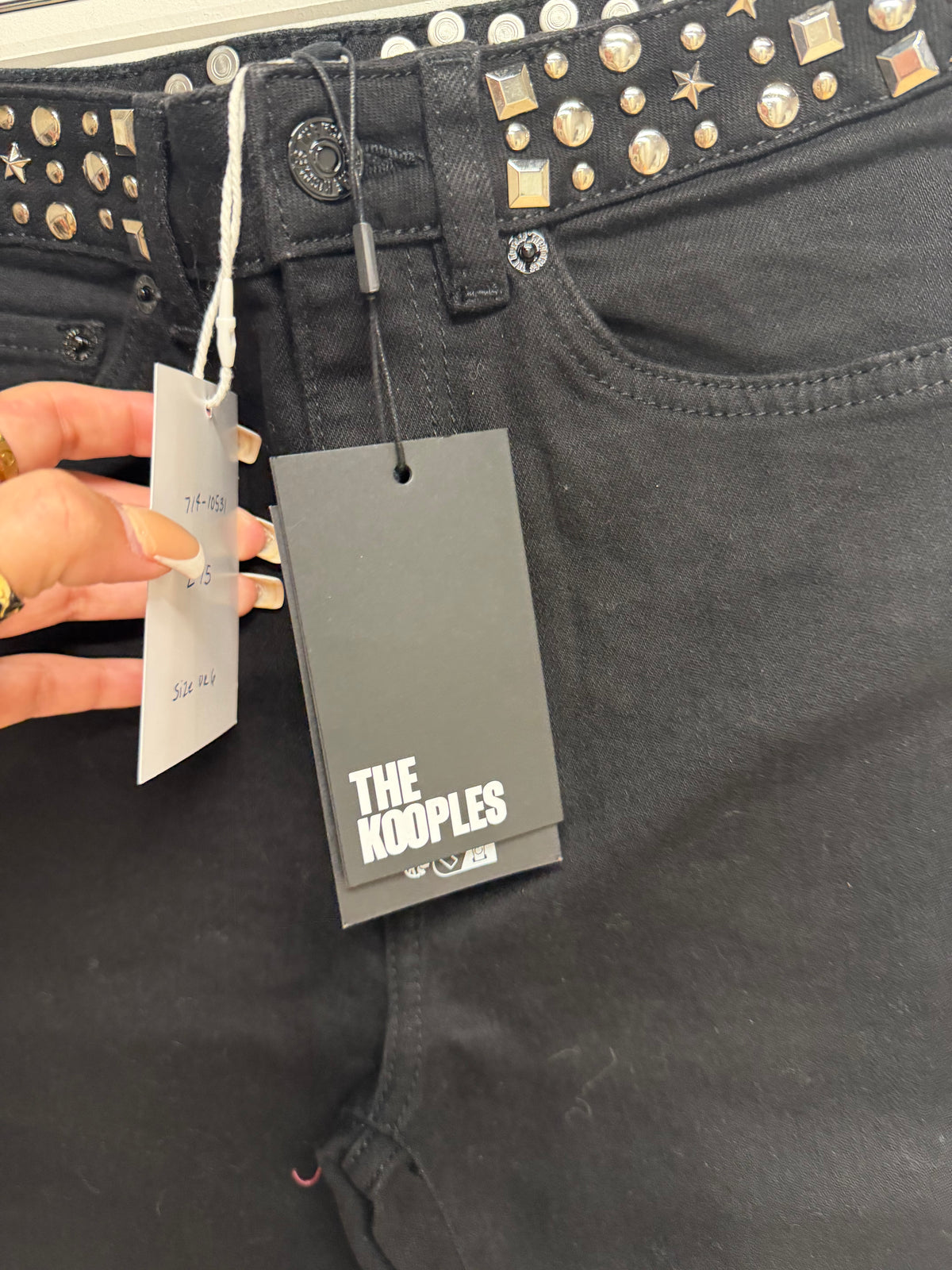 BNWT The Kooples Studded Jeans Size UK 6 Black