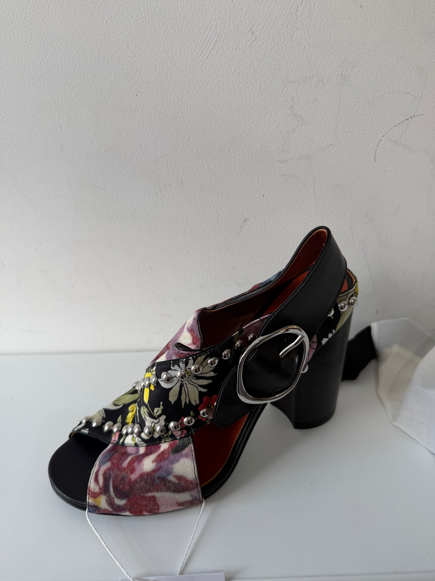 Preloved, Black with floral footprint  Phillip Lim Heels, Size 38 - UK 5