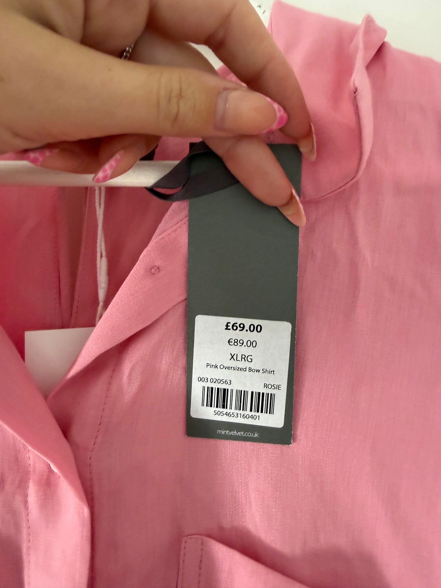 Pre-loved Pattern Pink Velvet by Graham & Spencer Blouse, XL, BNWT