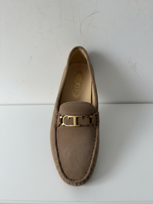 Preloved NEW Tod's Loafers Size 39.5 UK 6.5 Taupe