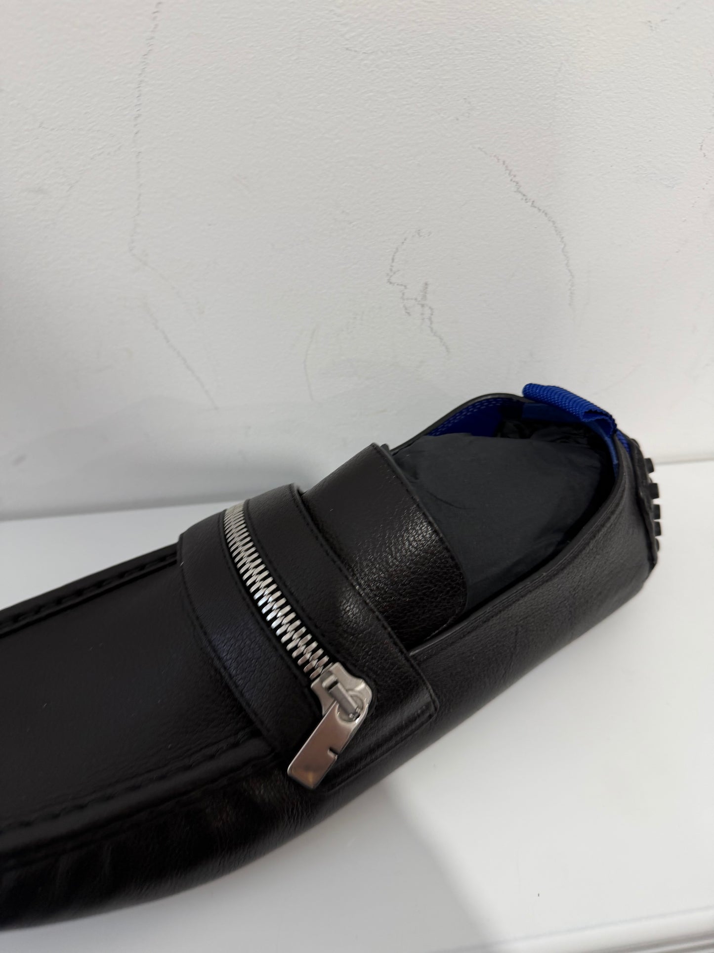 Pre-owned, NEW, Black Burberry Drivers Loafers, Size 44