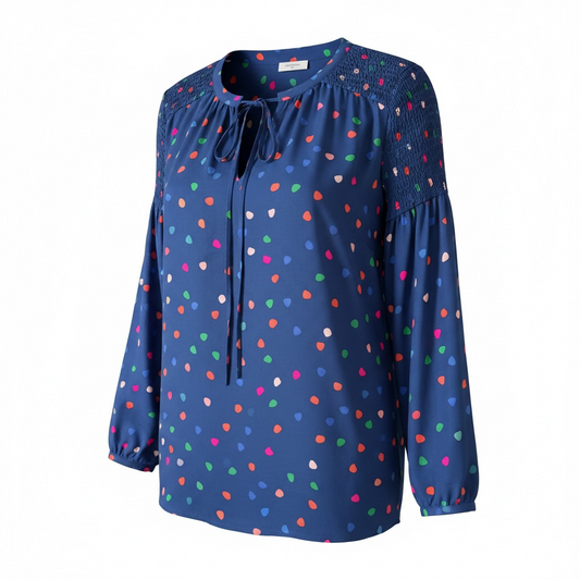 Pre-loved Blue Spotty Mercy Delta Blouse, XL