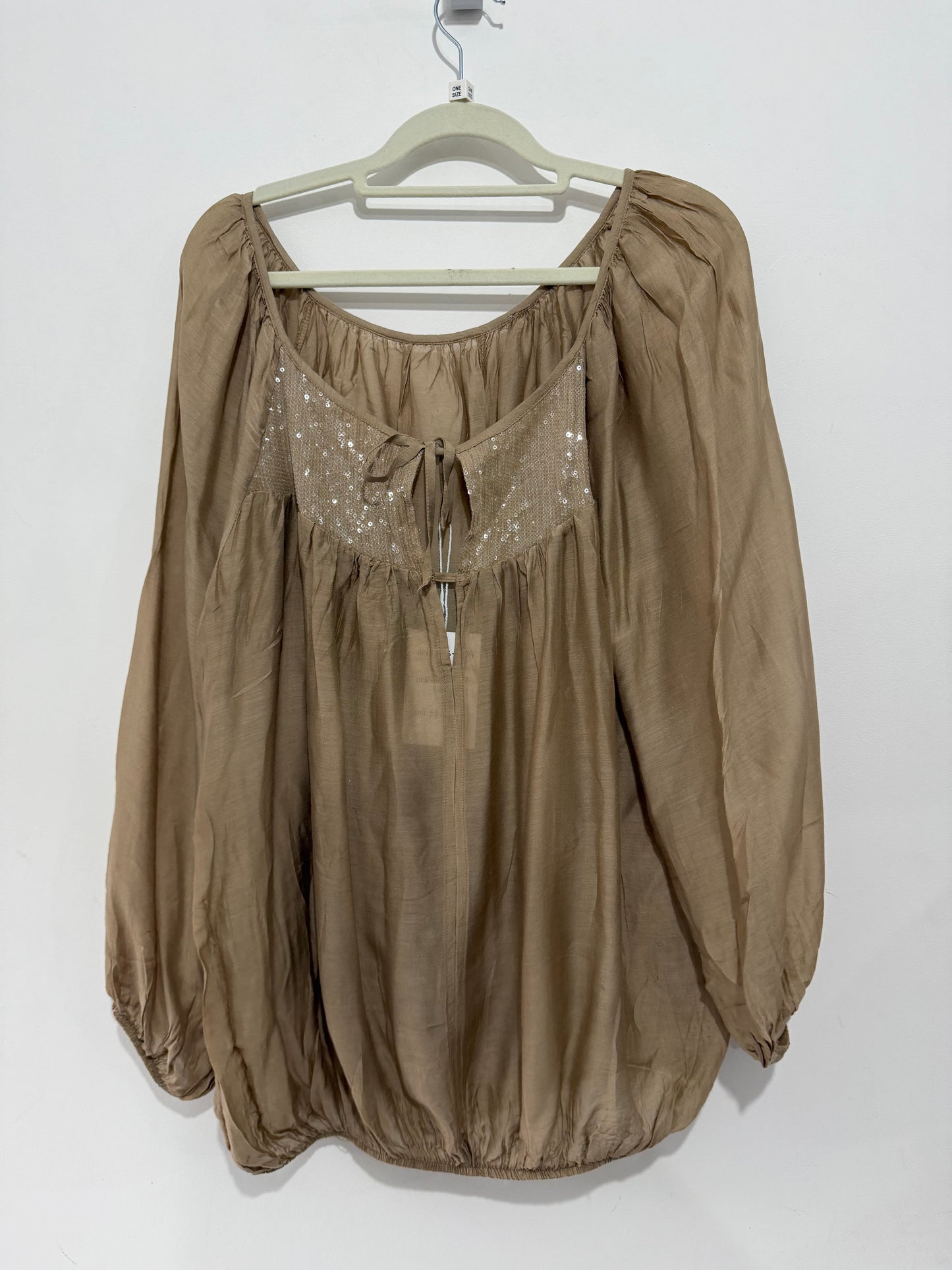 Pre-owned, Beige St Tropez Boho Blouse, Size M