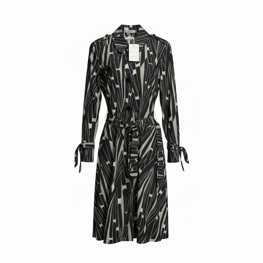 Black and white pattern Aquascutum london Thin trench, 8-10