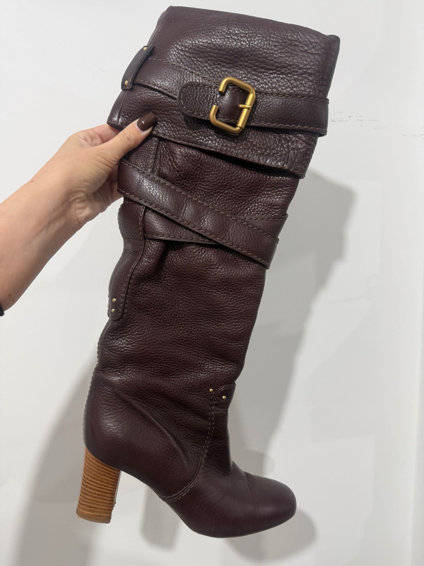 Brown Chloé Knee High Boots, Size 5