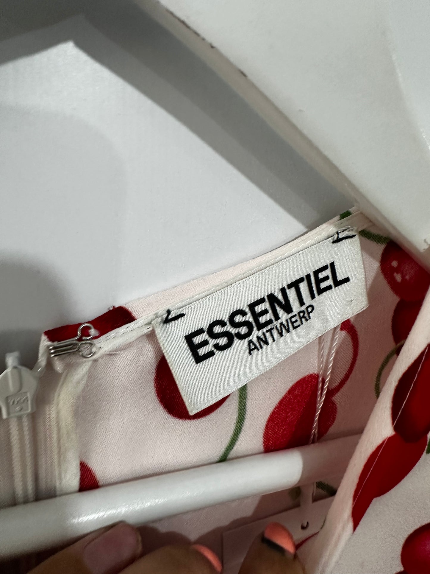 Cherry Print & Pink Essentiel Antwerp Dress, Size 8-10