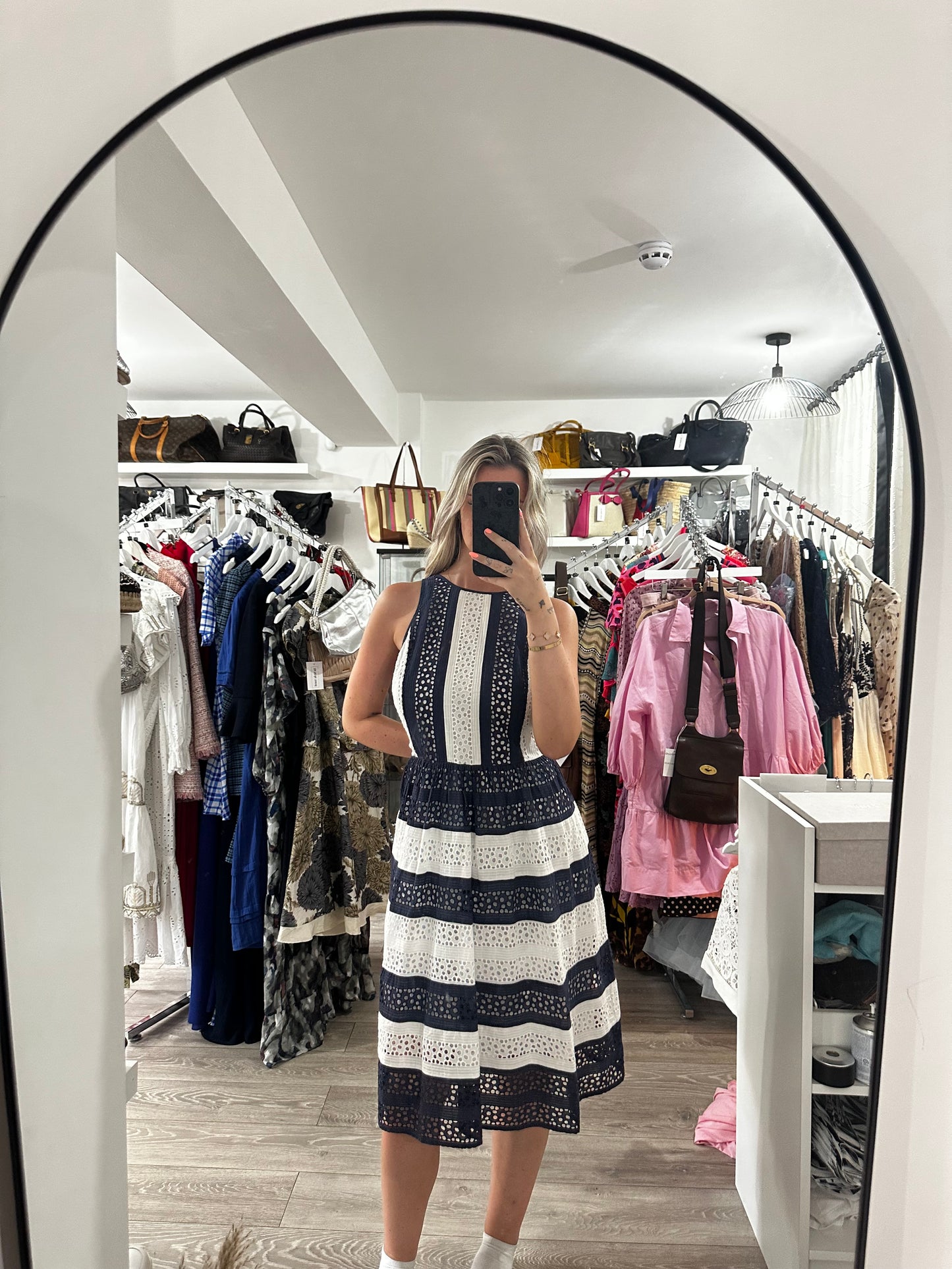 Navy and White Michael Kors Dress, Size 6