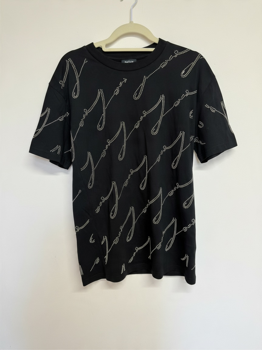Preloved Giambattista valli X H&M Tshirt XS Black, with silver embellishments