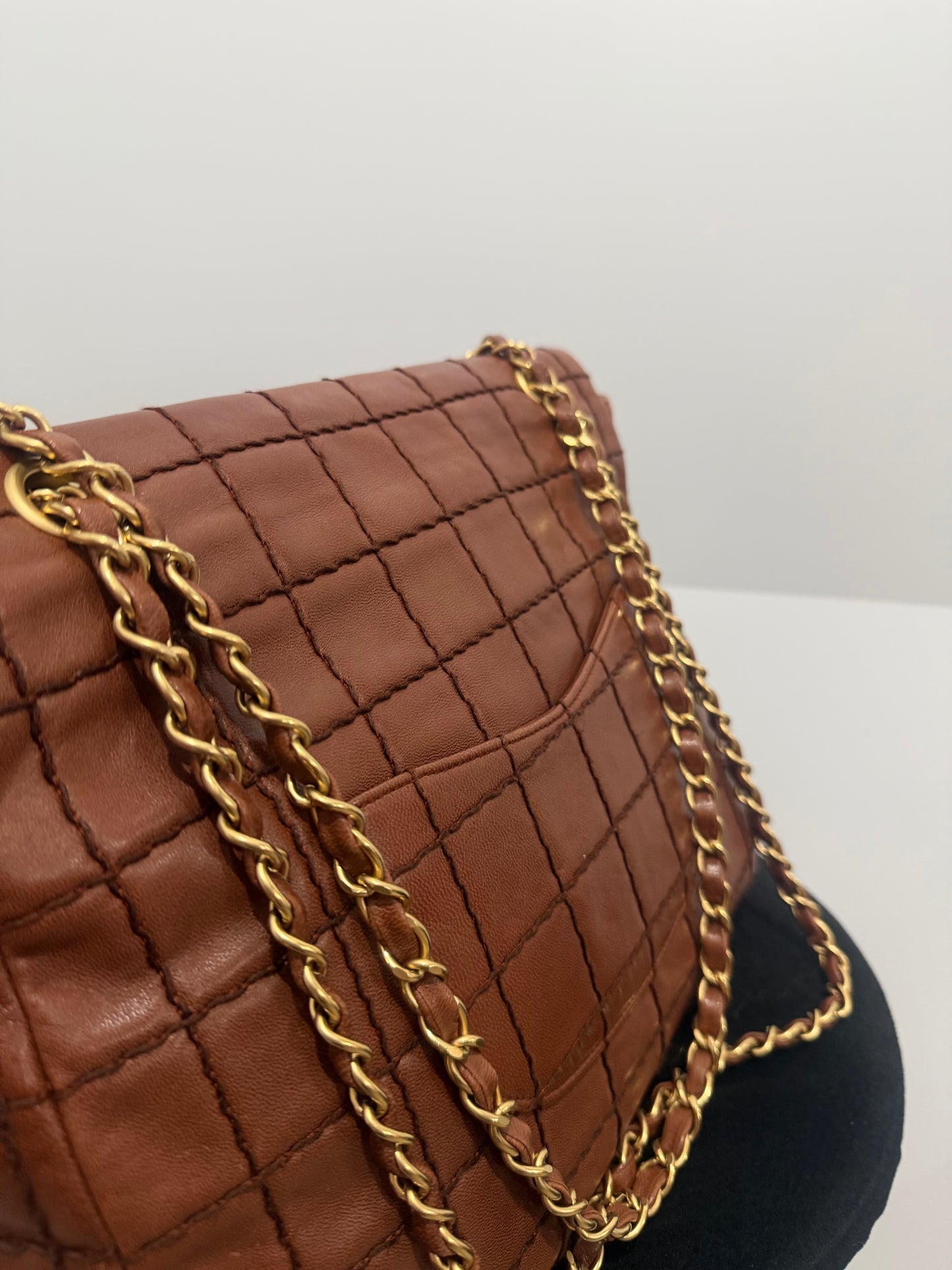 Brown Tan Chanel Handbag, Gold Hardware