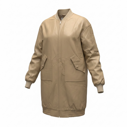 Pre-loved beige The Frankie shop Baggy bomber jacket, Size xs