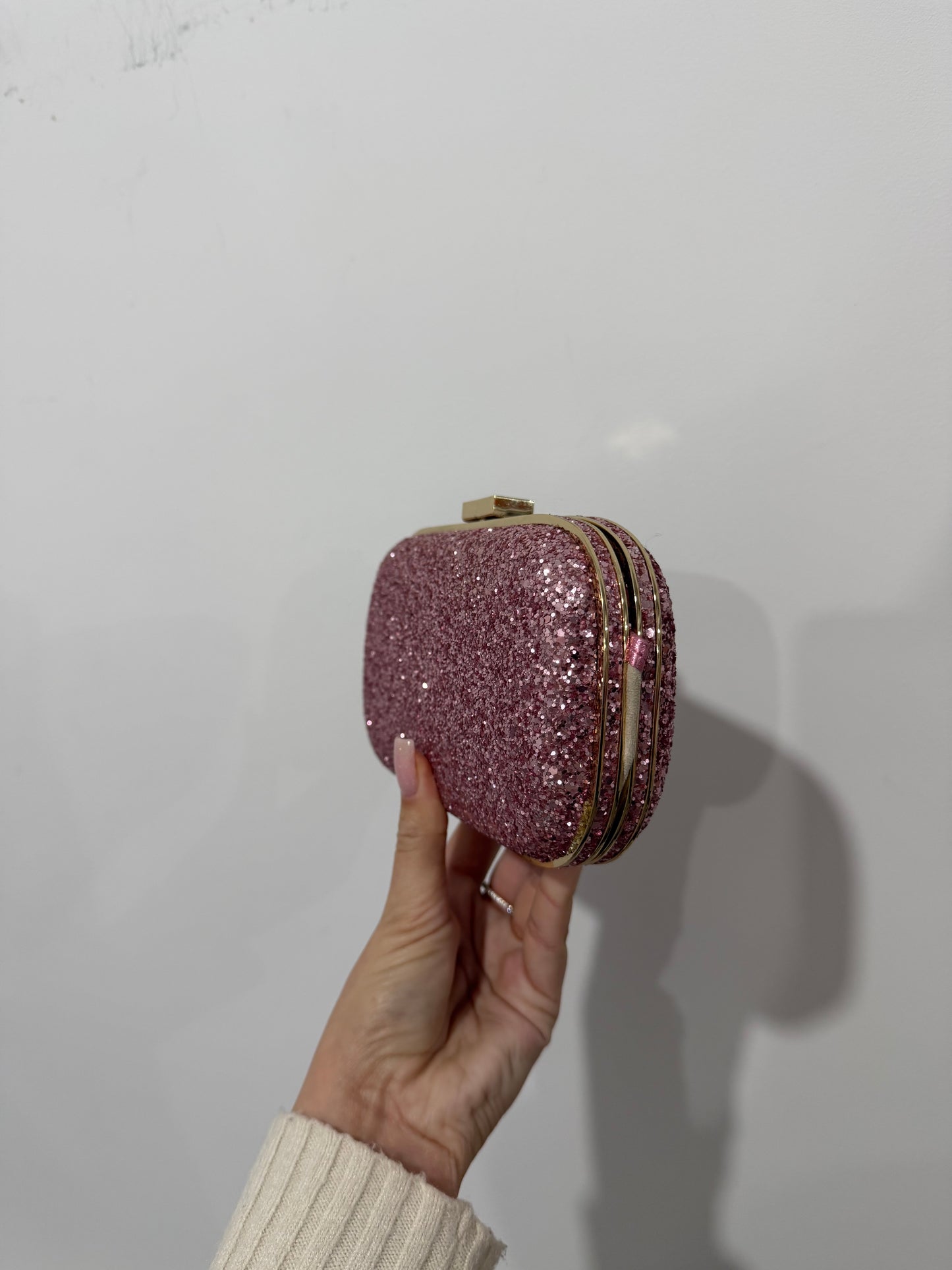 Pink Glitter Anya Hindmarch Clutch Bag, worn by The Princess of Wales