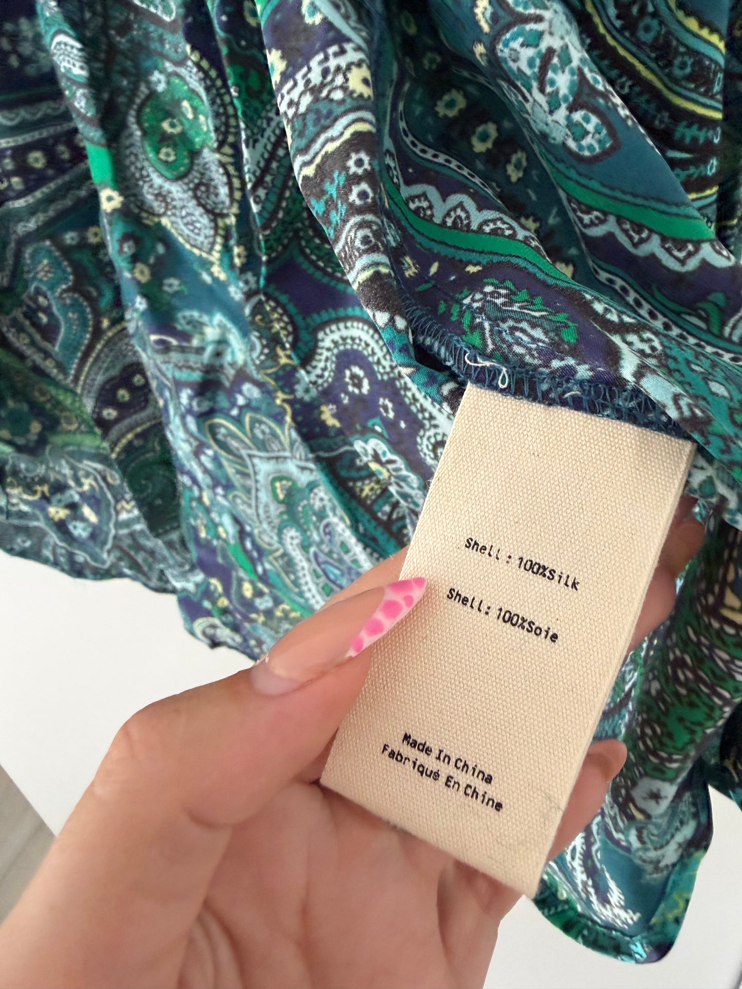 Pre-loved Patterned Green L'Agence Blouse, XL, BNWT