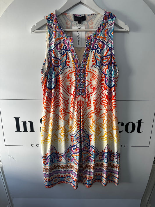 Orange Hale Bob Summer Dress, Size M 10-12