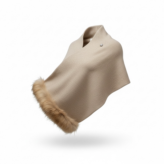 Cream Anna Rita Cashmere Scarf/Shawl, One Size