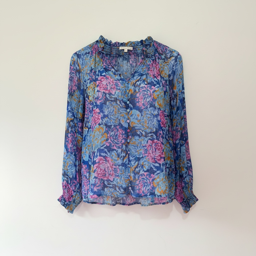 Preloved Blue Multi Suncoo Blouse, L
