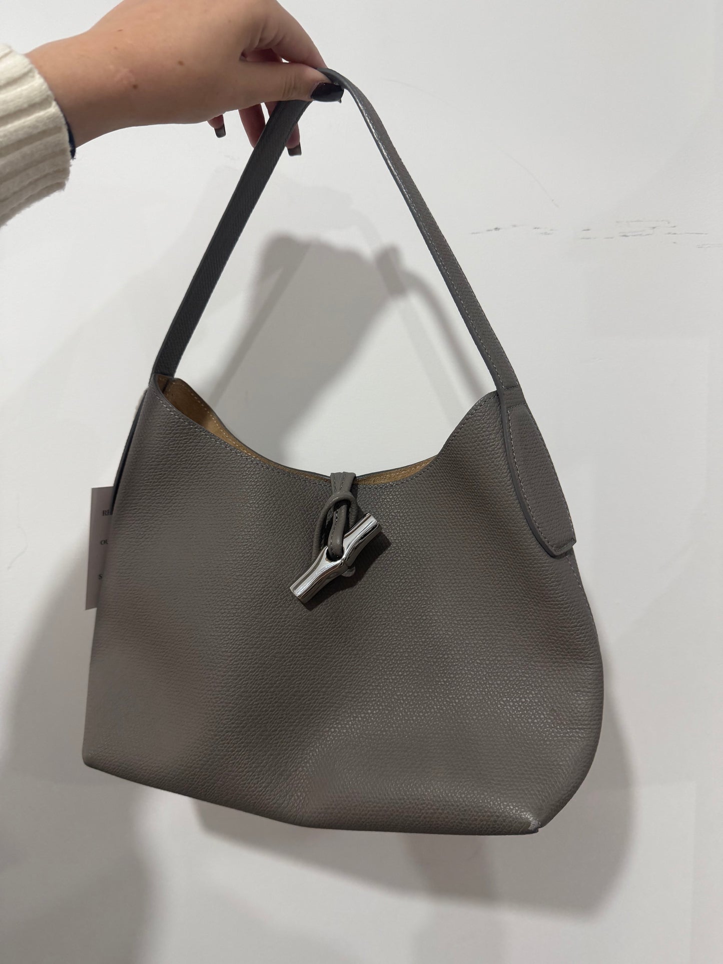 Grey Longchamp Shoulder Bag