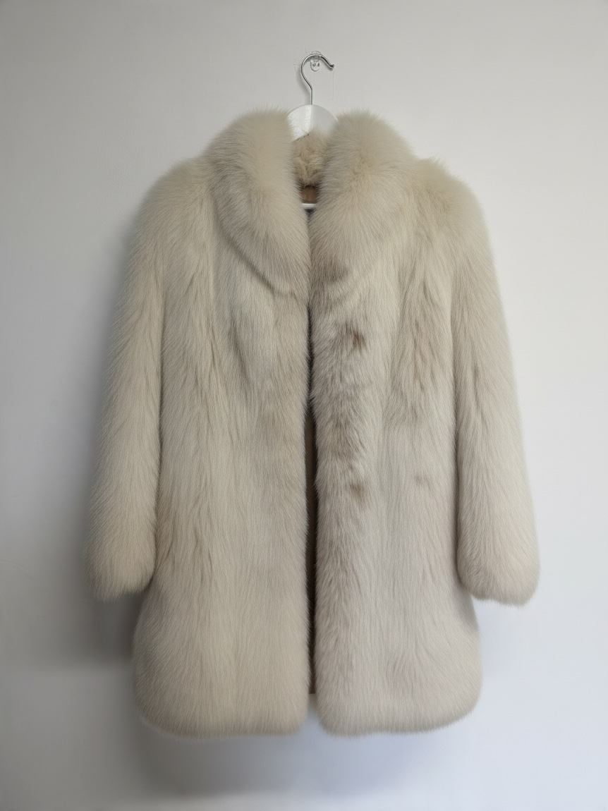 Preloved Saga Fox Fur Coat One Size fits 8-14 Cream White