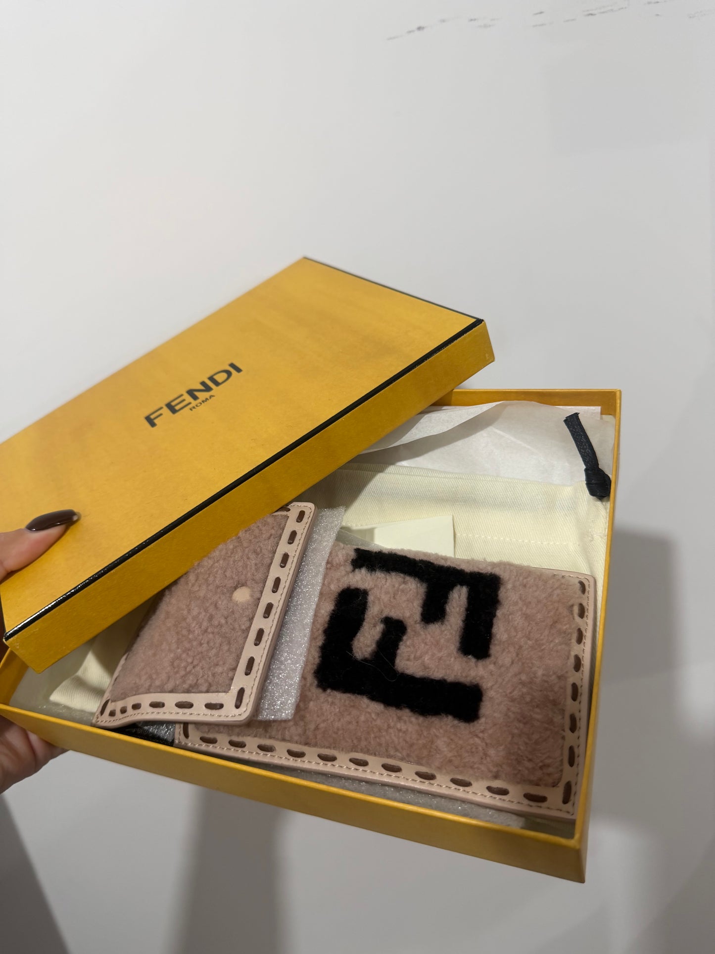 Shearling Fendi Phone holder, Brand new