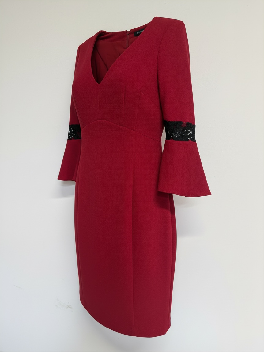 Preloved Nanette Lepore Dress Size 12 Burgundy