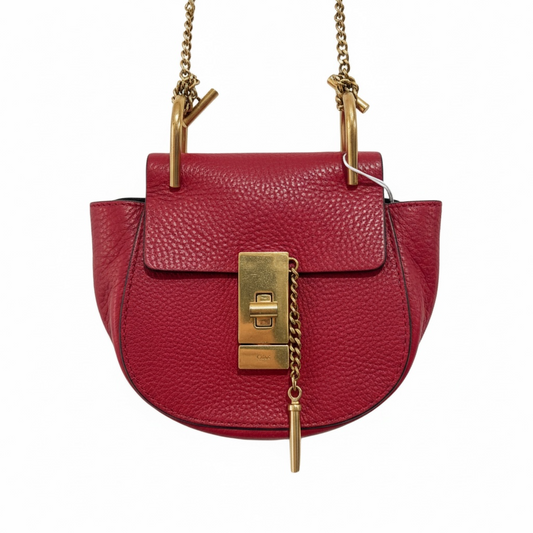 Pre-owned red calfskin leather Chloé Drew bag, Small