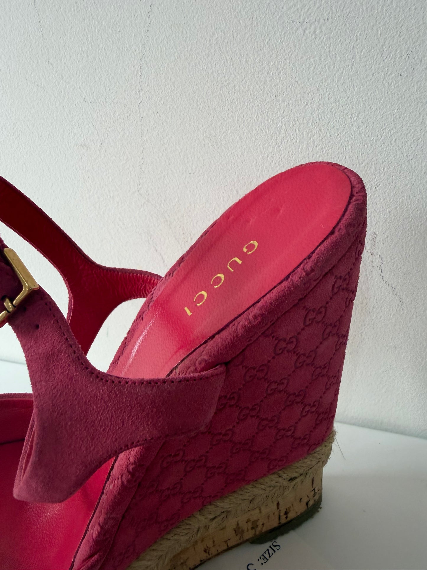Preloved, Pink Gucci Wedges, Size 37