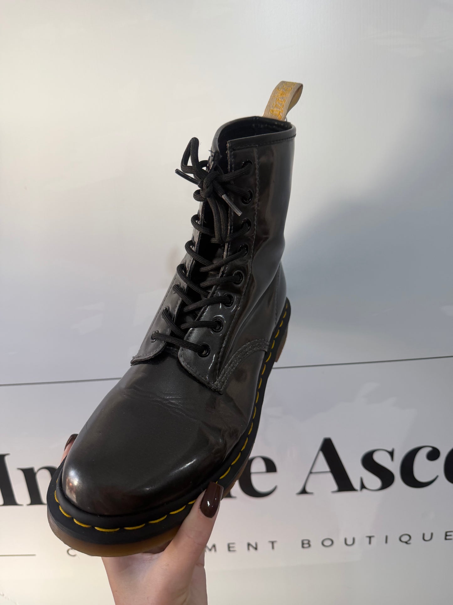 Vegan Chrome Doc Martens, Size 8