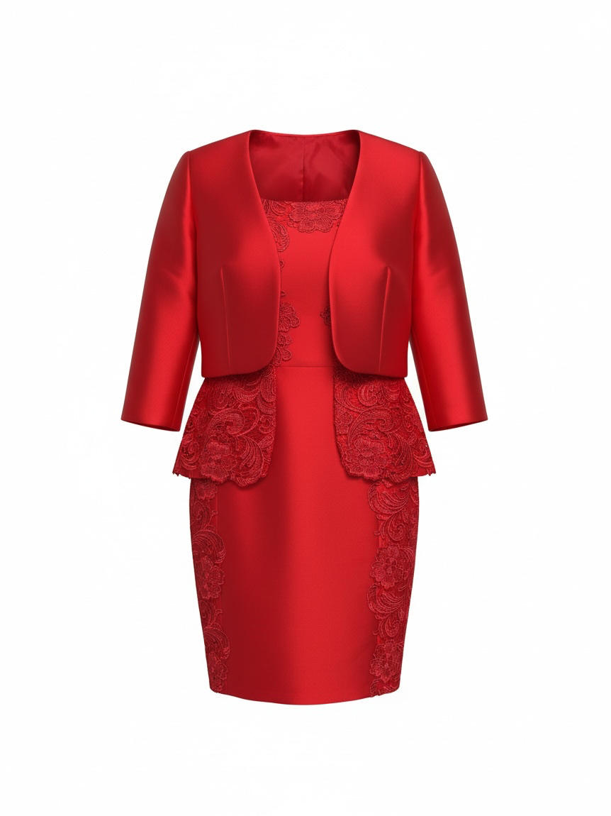 Preloved Carla Ruiz Dress Set Size 14 Red