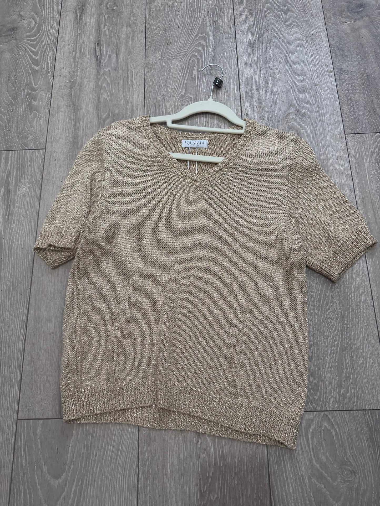 Gold Ice Cube Knitted Top, Size S