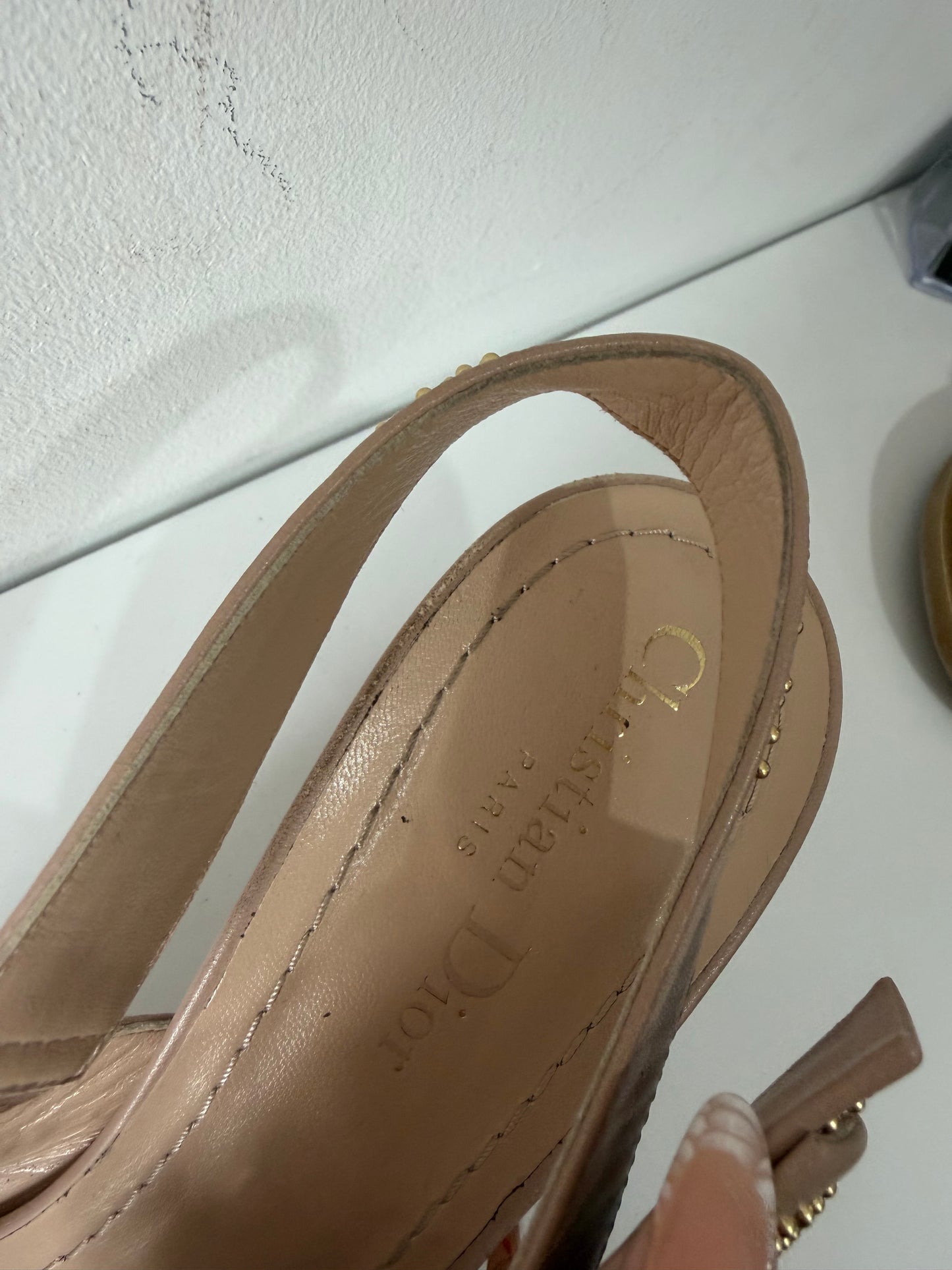 Preloved, Beige with Gold Hardware  Christian Dior  Heels, 39.5 - 6.5 UK