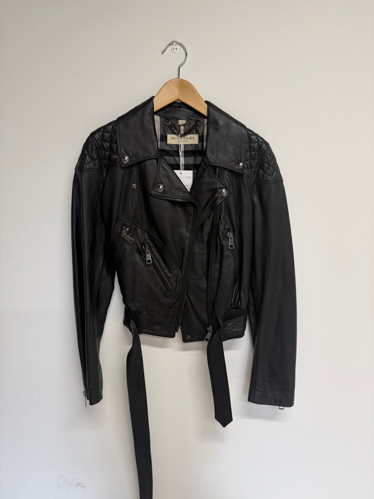 Preloved BNWT Burberry Leather Jacket Size 14 Black