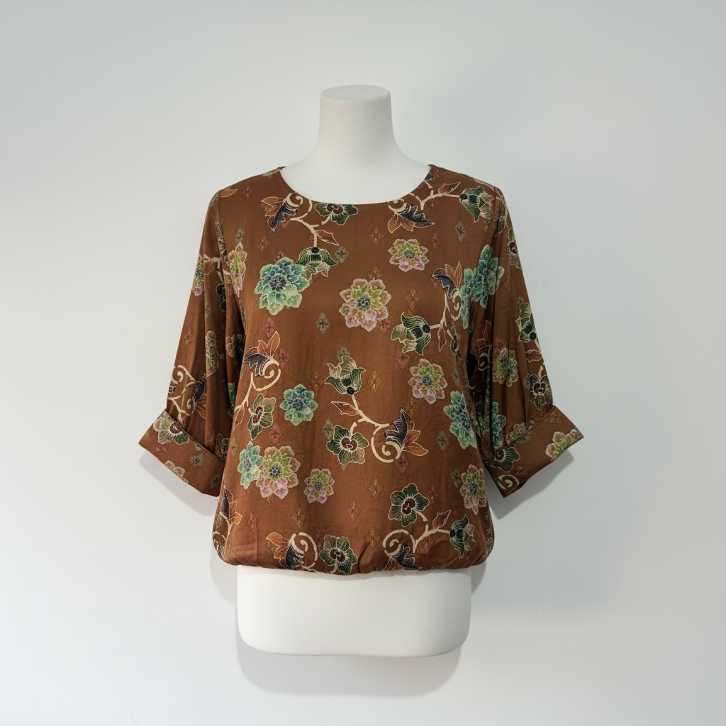Pre Owned Brown Floral Summum Amsterdam Top, 8