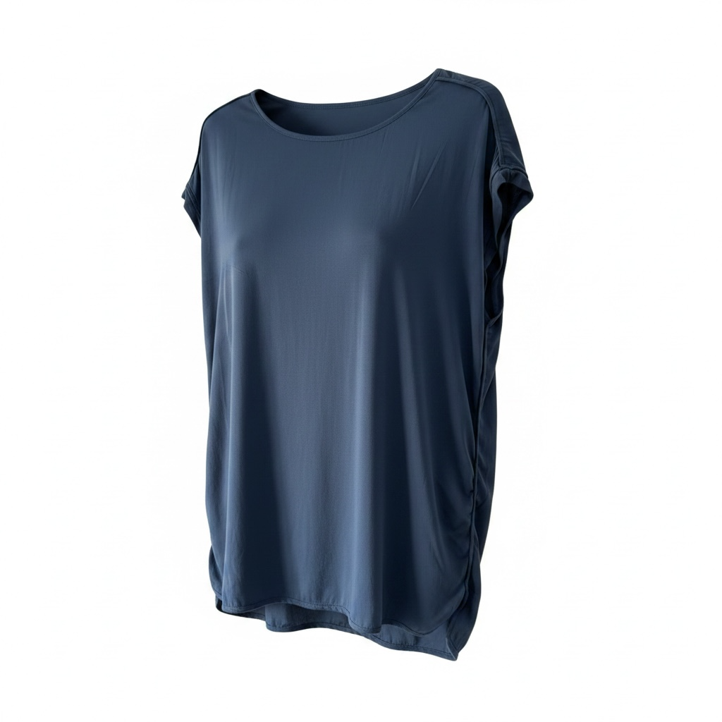 Preowned Navy By Malene Birger Silk Top, Size 6/8