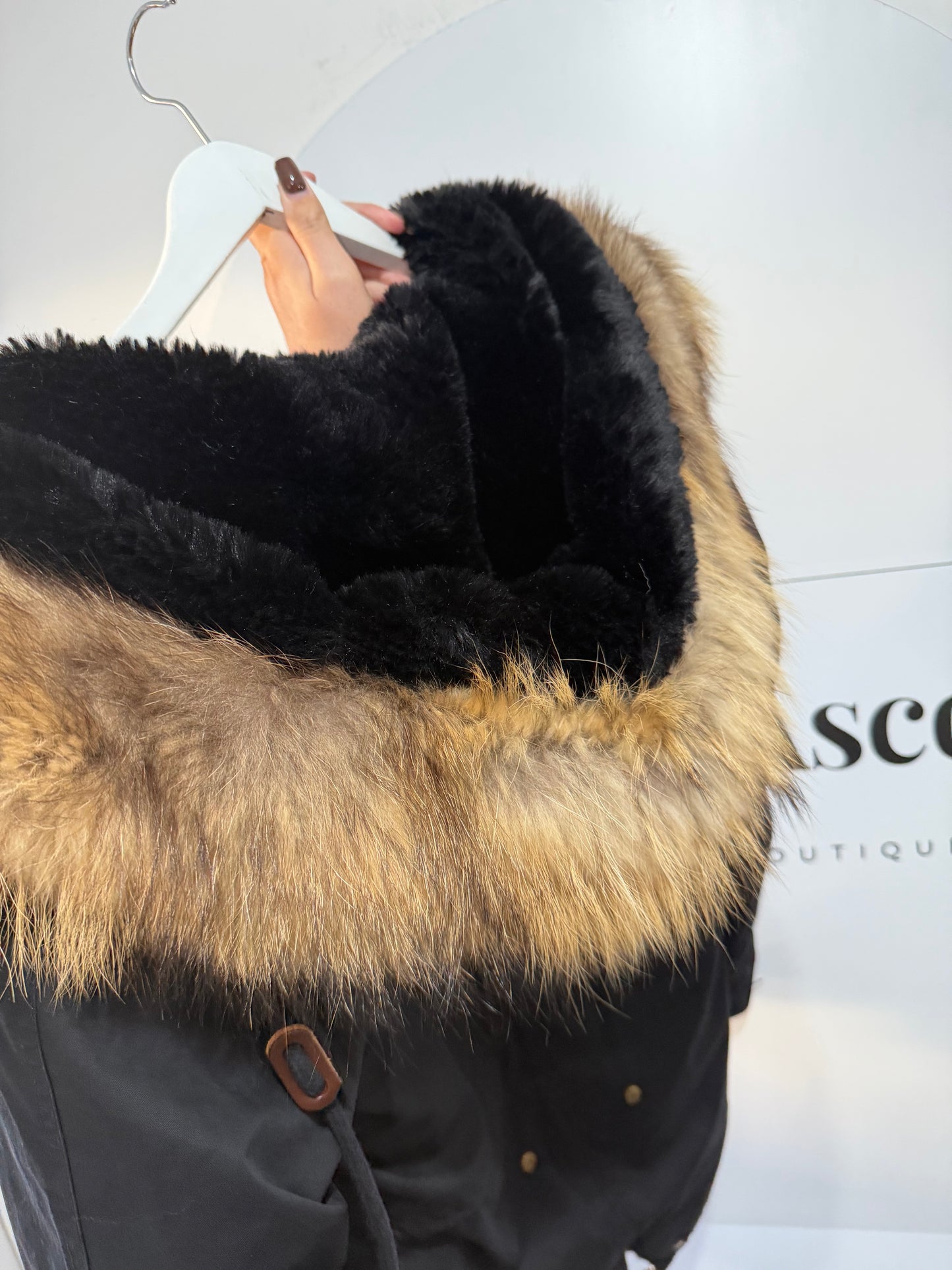 Fur Hood SW10 Parka Coat, Size 12