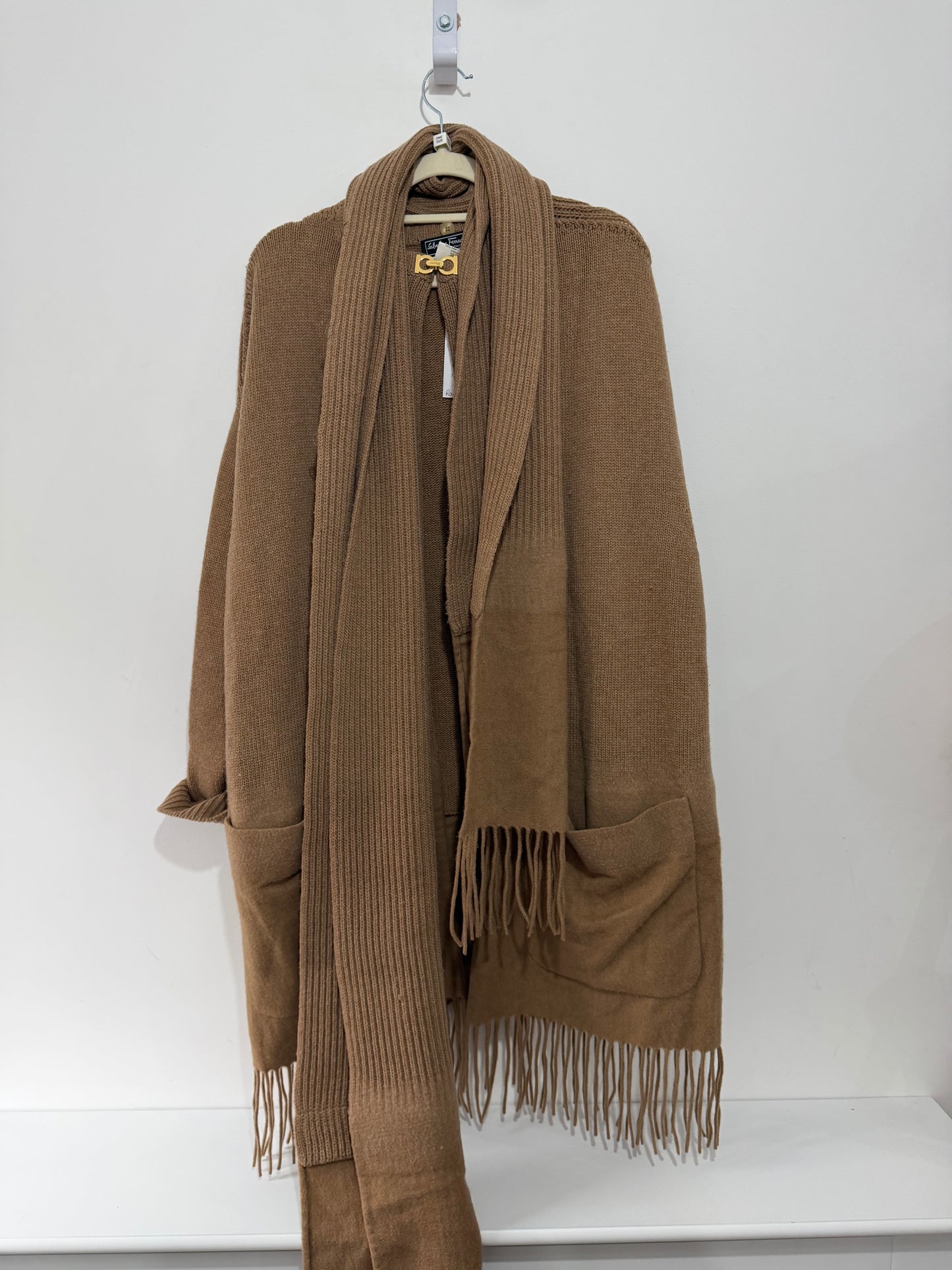 Pre-owned, Camel Salvatore Ferragamo Cape Poncho, Size M/L