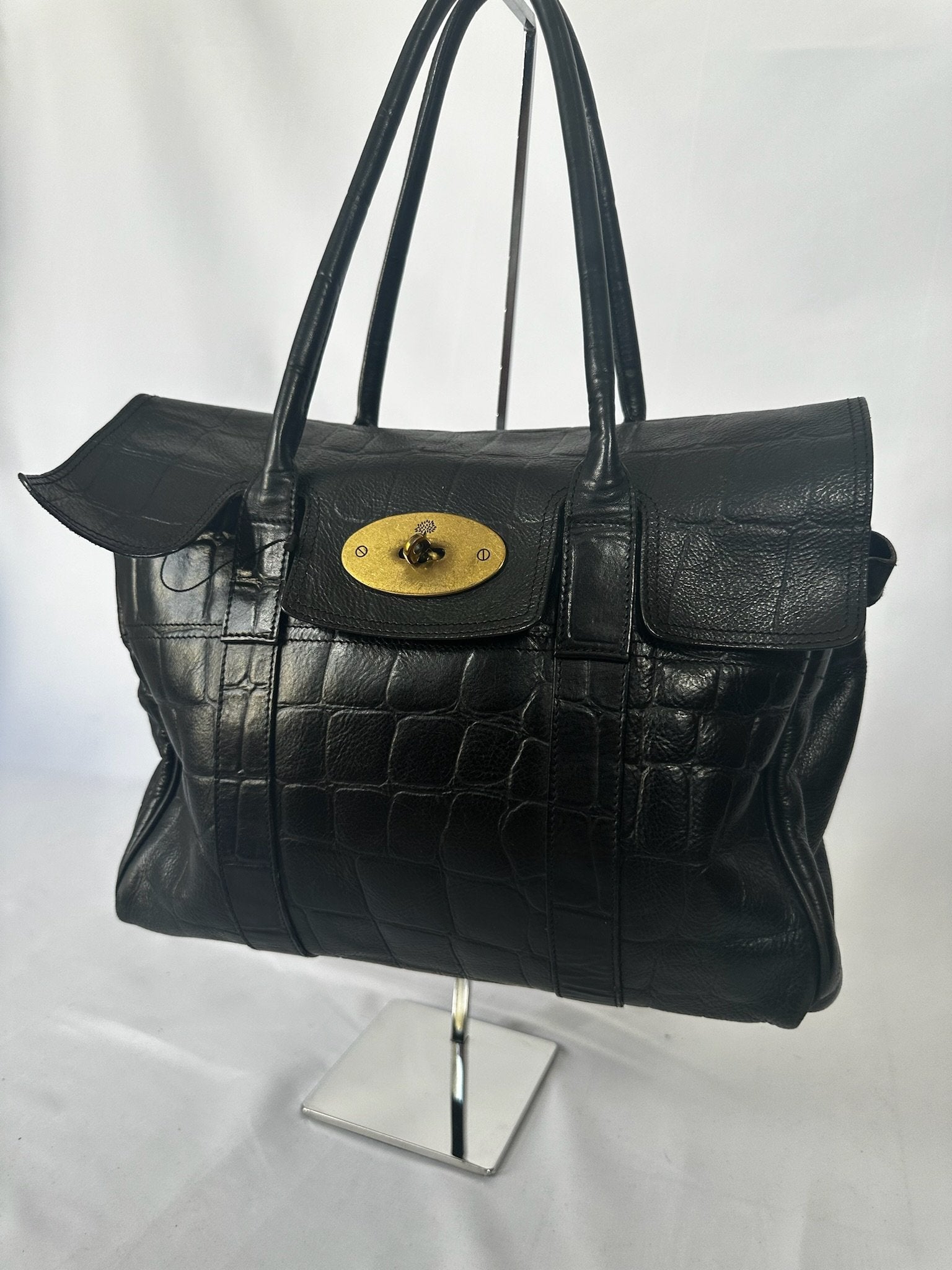 Mulberry Black Croc Bayswater Bag