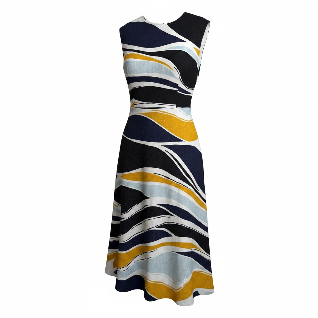 Preloved Brand New, Blue and Yellow Hobbs Dress, Size 10