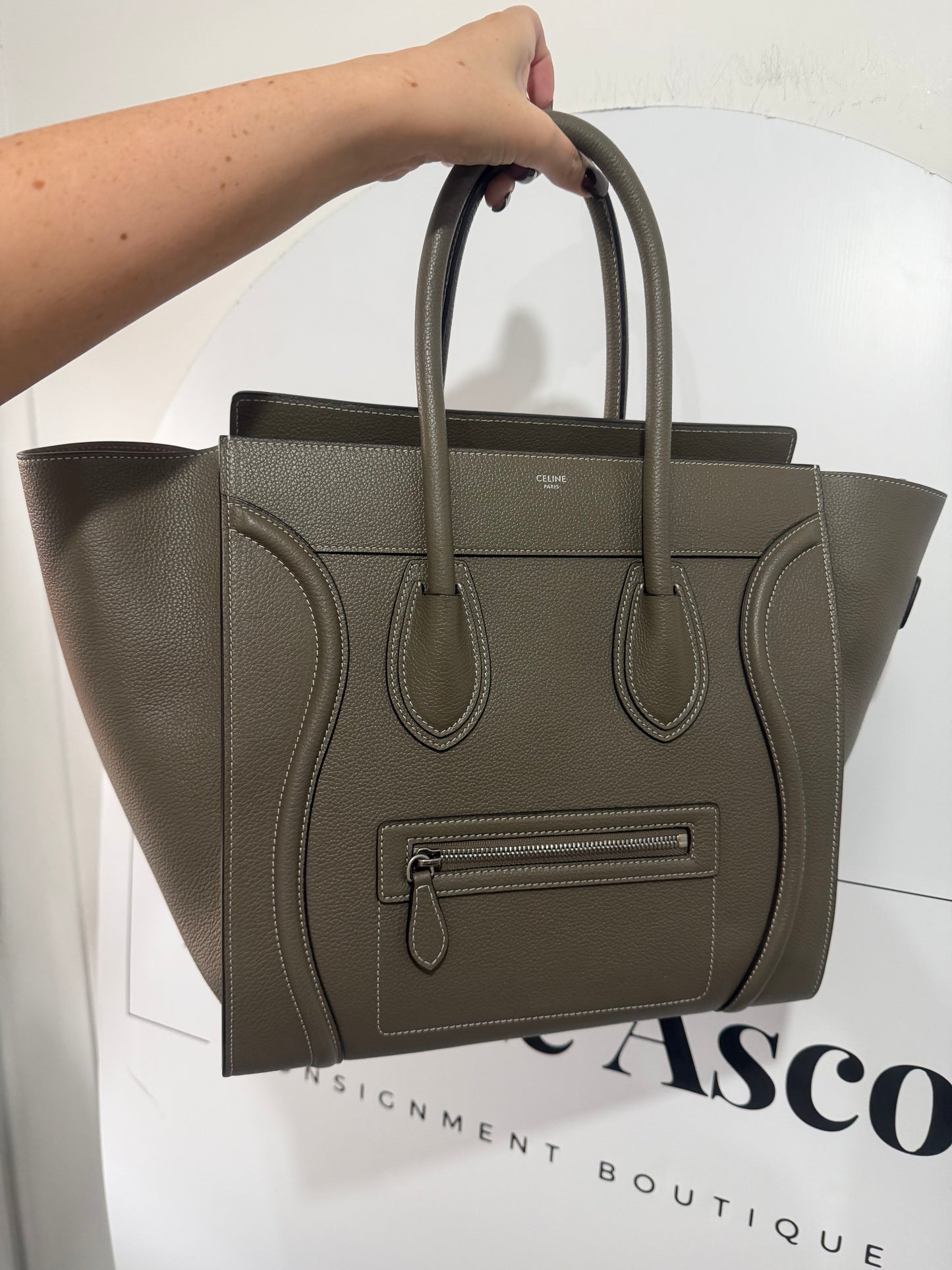 Taupe Grey Celine Luggage Bag, Excellent Condition