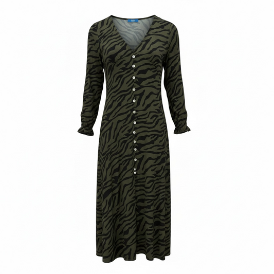 Pre-owned Green Pattern Billi Dress, Size S/M
