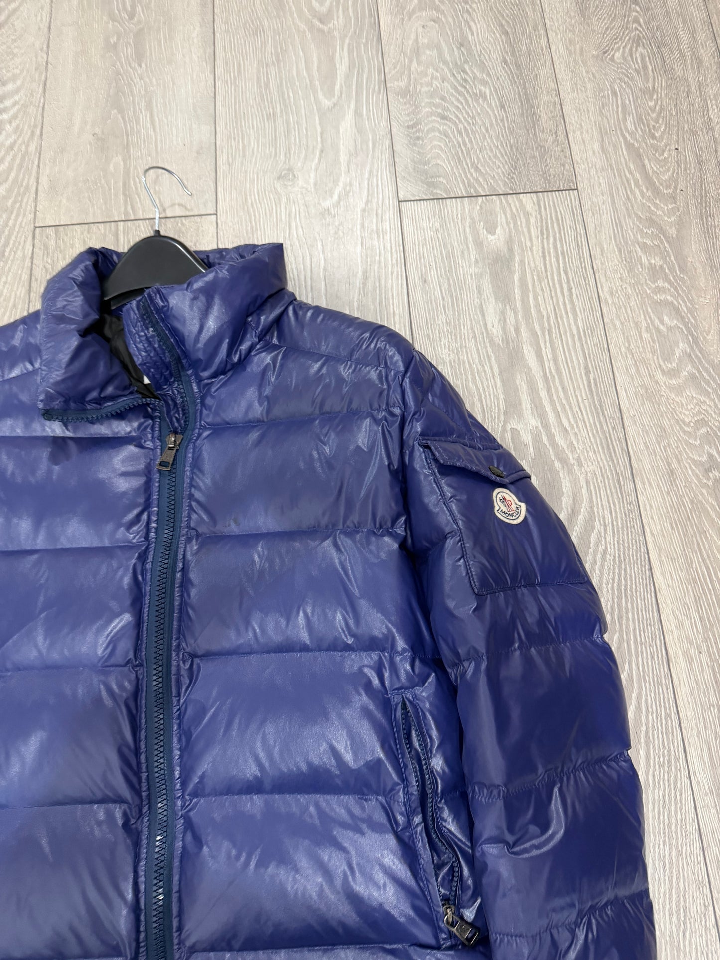 Pre-owned, Purple Navy Moncler Maya Puffer, Size M