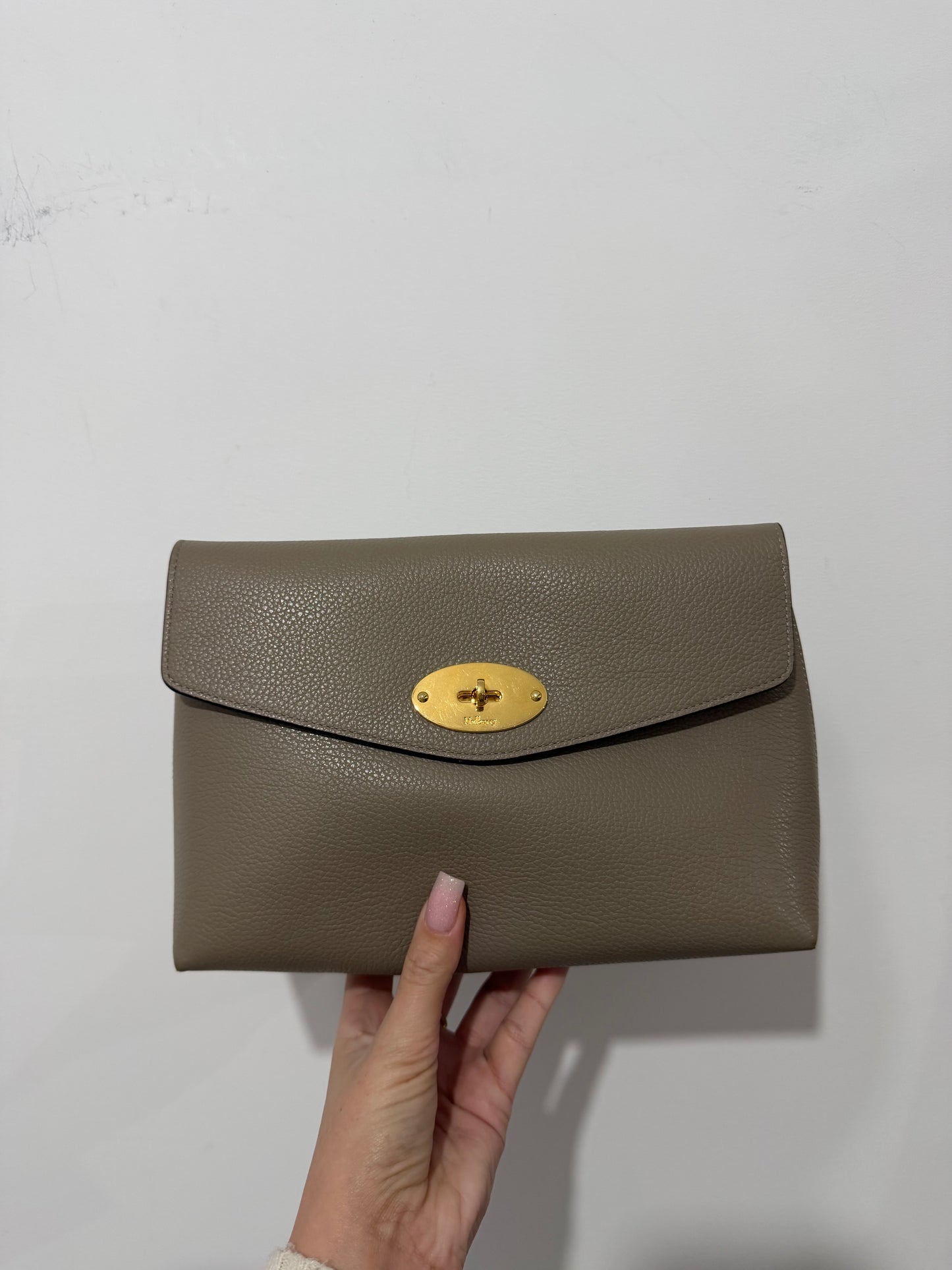 Cashmere Taupe Mulberry Darley Cosmetic Pouch, Large