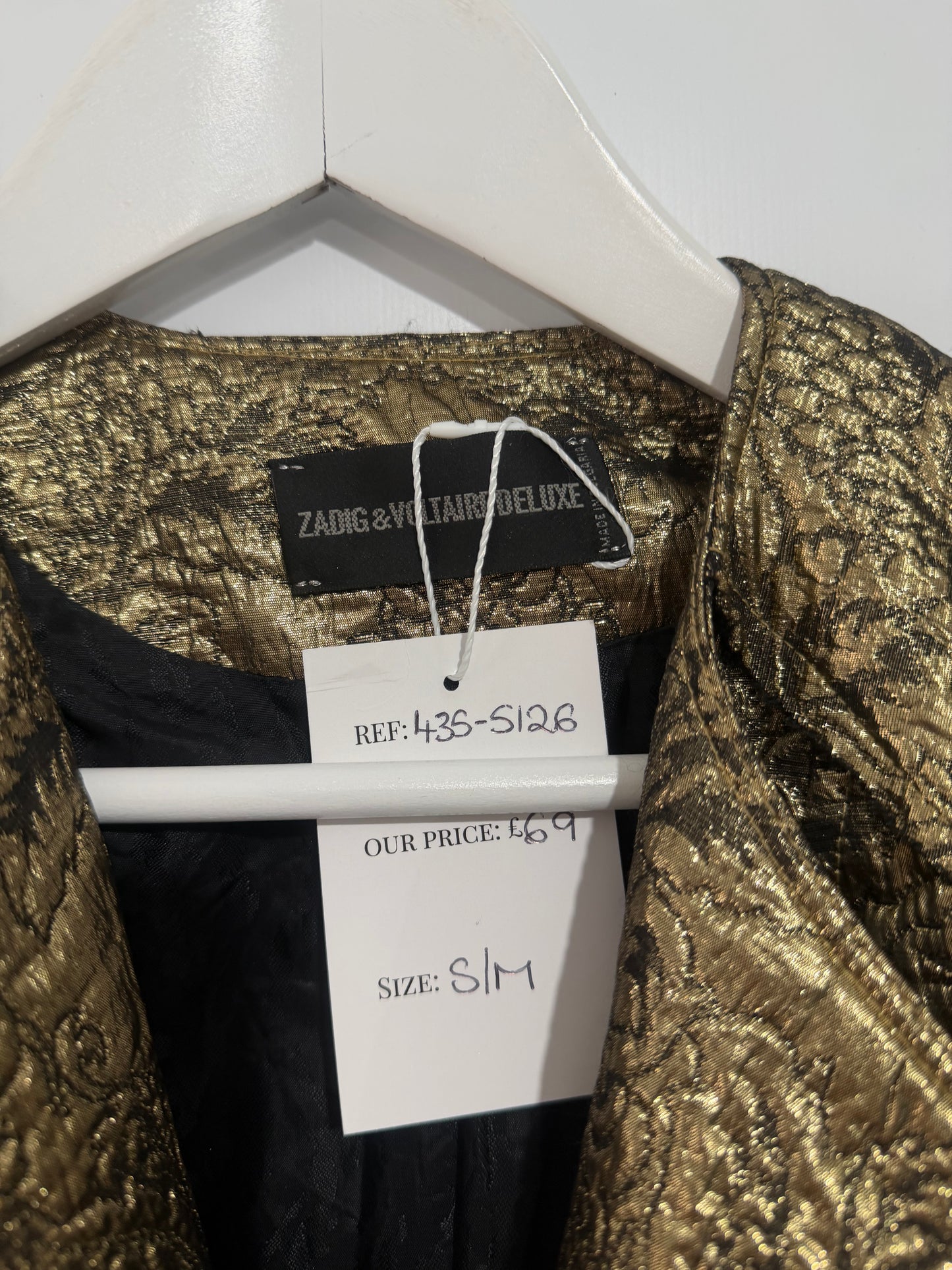 Gold Zadig & Voltaire Jacket, Size S