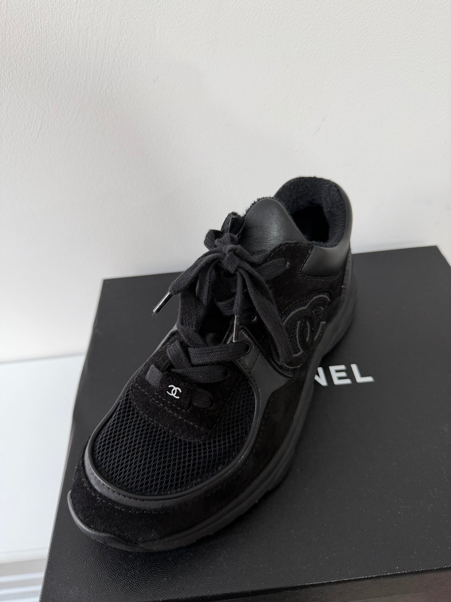Pre-owned, Black Chanel Trainers Sneakers, CC Size 5 (38)