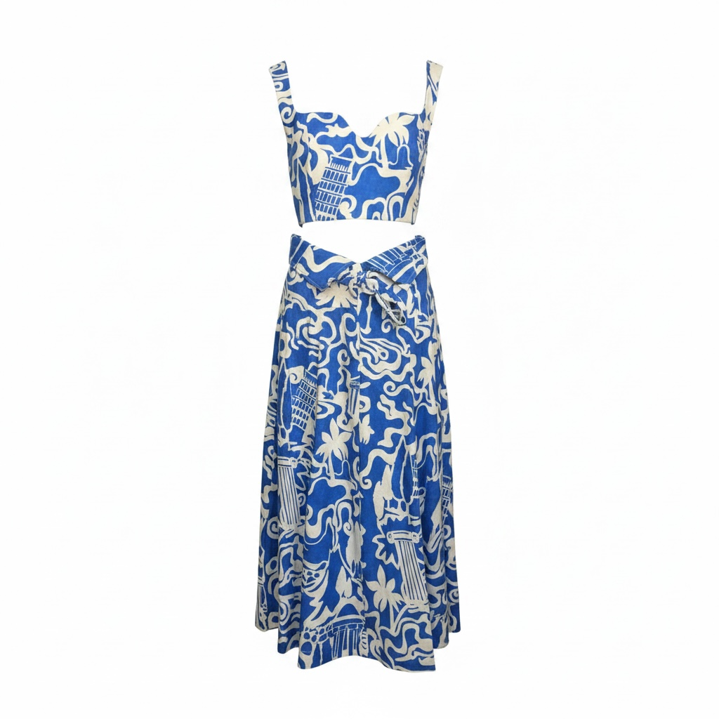 Preloved, Blue  Mara Hoffman Skirt Co-ord, UK 10-12