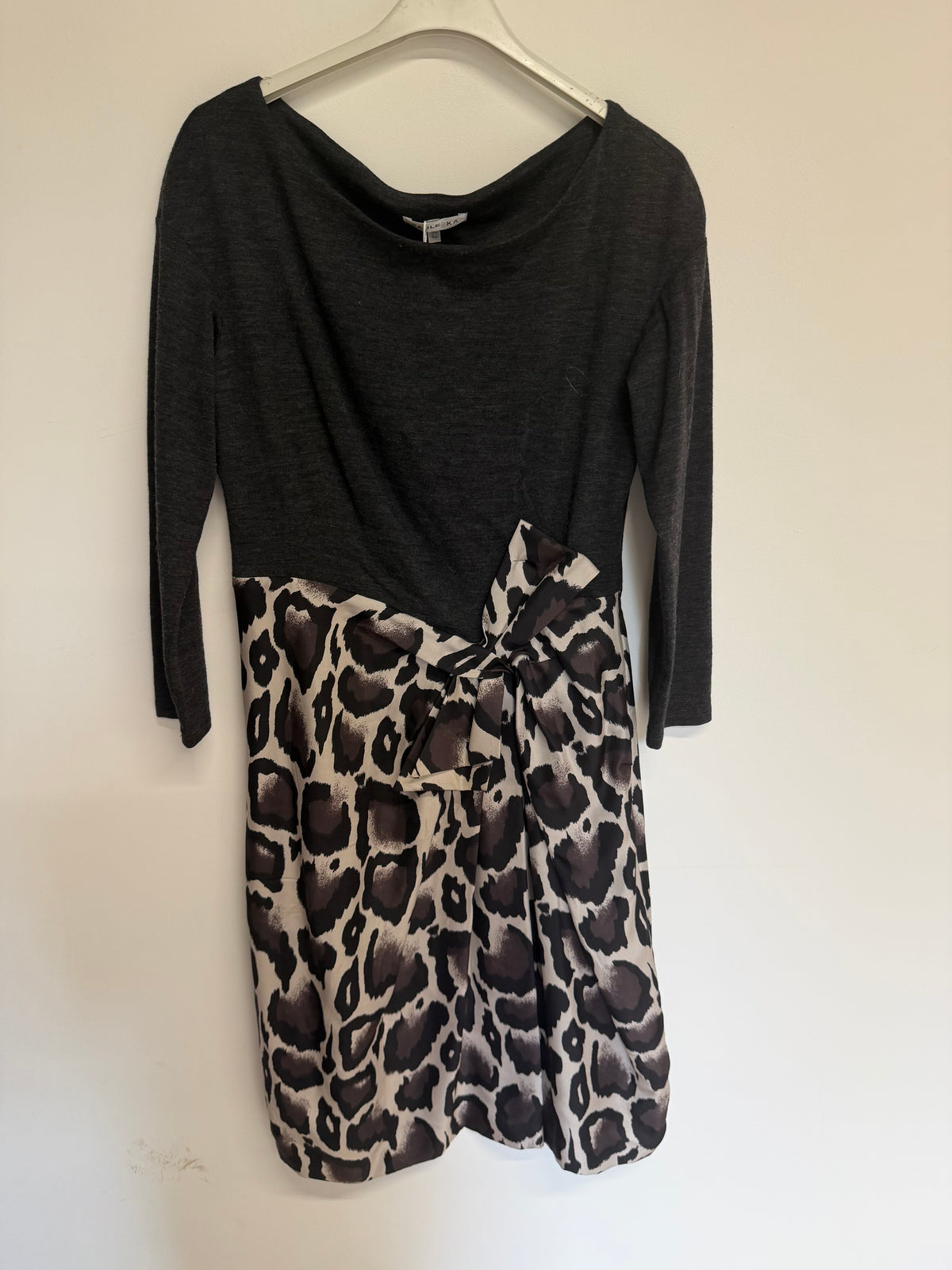 Preloved Paule Ka Dress 42 Grey and Leopard Print