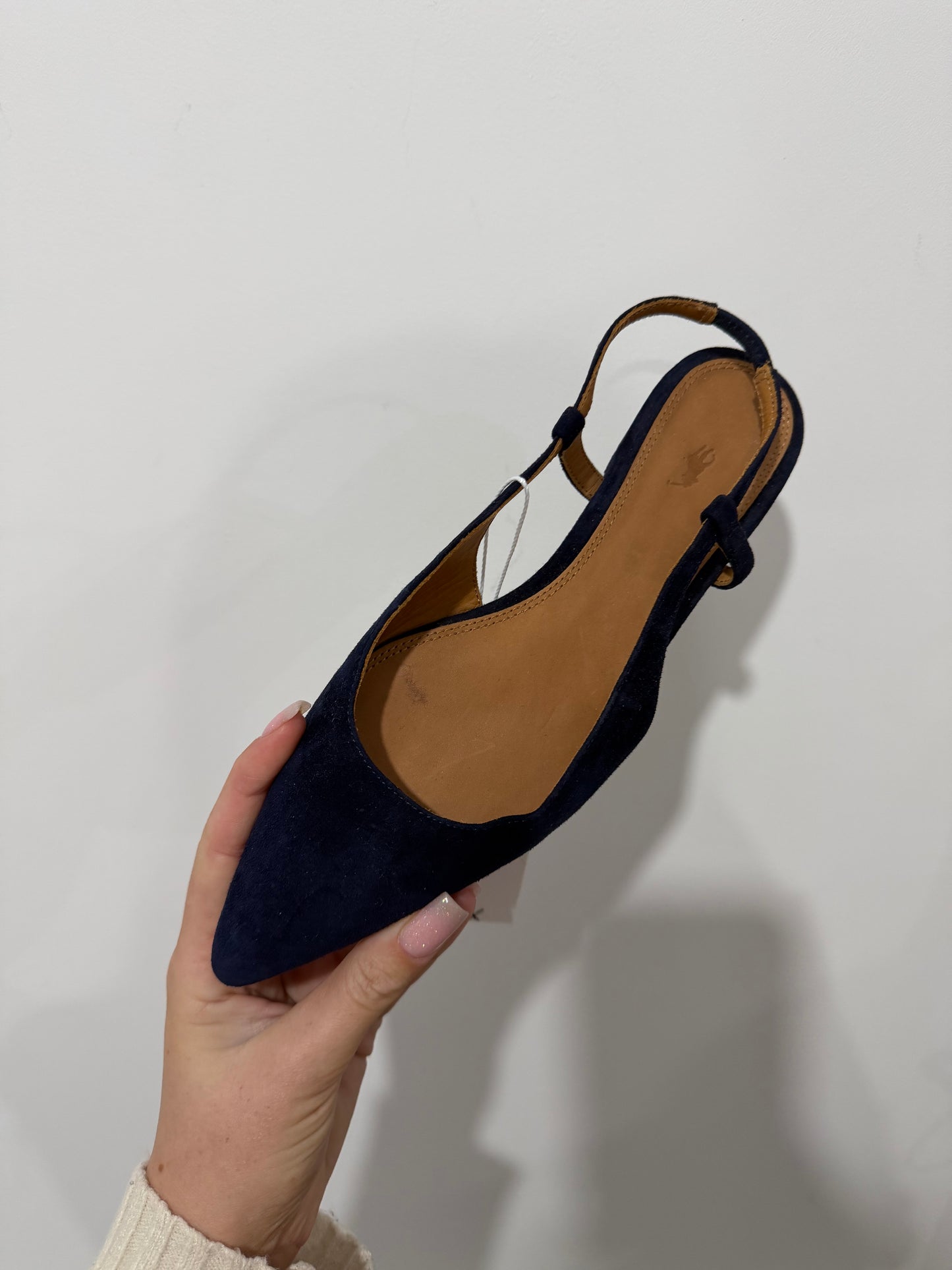Navy Polo Ralph Lauren Slingback Shoes, Size 36.5 - UK 3.5