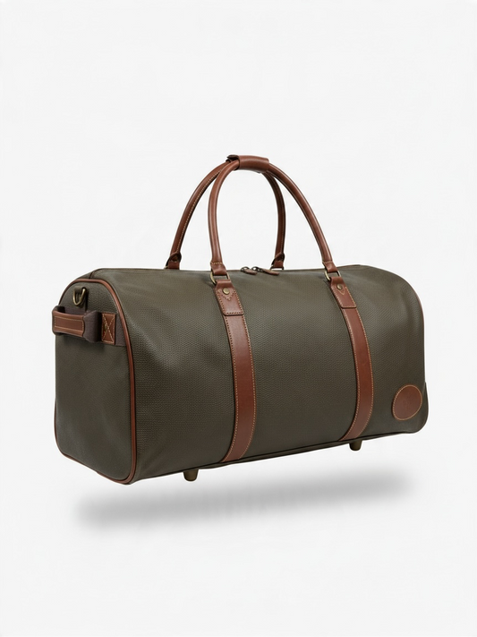 Preloved Vintage Mulberry Duffle weekender bag size Large Khaki/ olive/ Brown